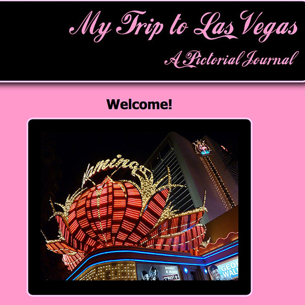 Vegas website screenshot